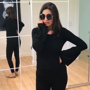 G by Guess black Sophia Bell-sleeve sweater